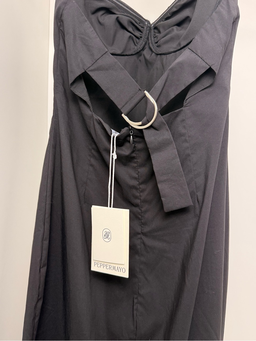 Peppermayo Black Halter Maxi Dress with Bust Detail - Picture 8 of 9